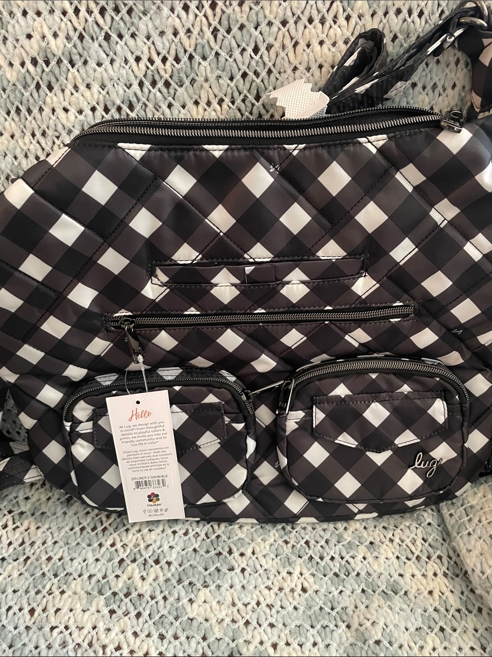 NWT- Lug Zipliner 2 Gingham Black